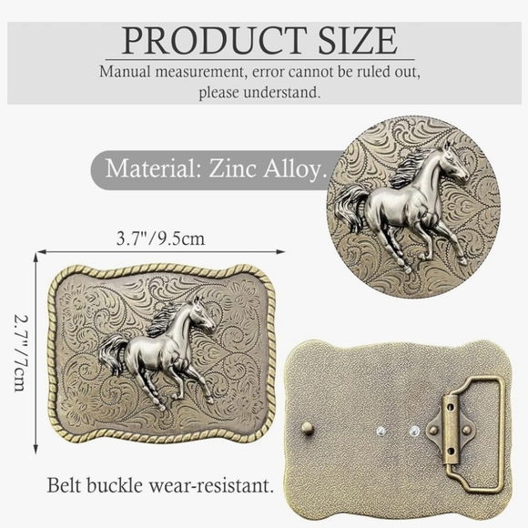 New Western horse Belt Buckle Fits 1.5" Inches Belt - Picture 3 of 3